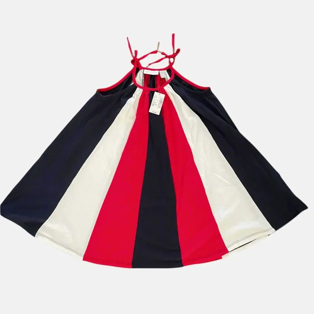 Girls Red Blue and White Dress